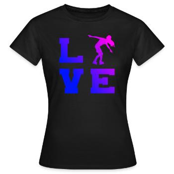 Roller Skating Roller Skating Roller Skate - Women's T-Shirt - black - Front - AI Model Female 172 dark (172cm)