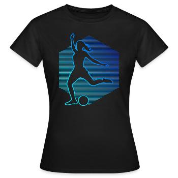 Fussballspielen Fussballspieler Fussballer - Frauen T-Shirt - Schwarz - Vorne - AI Model Female 172 dark (172cm)