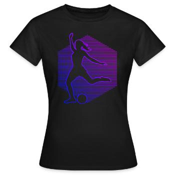 Fussballspielen Herren Fussballer Fussballspieler - Frauen T-Shirt - Schwarz - Vorne - AI Model Female 172 dark (172cm)