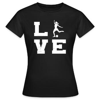 Fussballspielen Fussballspieler Herren Fussballer - Frauen T-Shirt - Schwarz - Vorne - AI Model Female 172 dark (172cm)