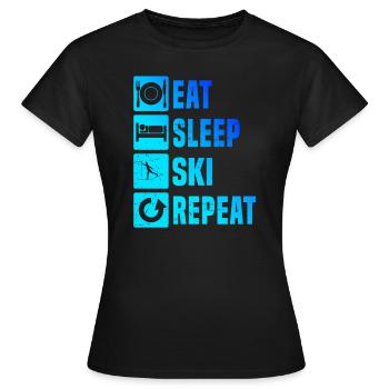 Ski de fond Ski de fond classique Ski de fond Patinage de fond - T-shirt Femme - noir - Devant - AI Model Female 172 dark (172cm)