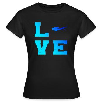 Scuba Diver Scuba Diving Dames - T-shirt Femme - noir - Devant - AI Model Female 172 dark (172cm)