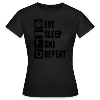 Patinage de fond femmes Ski de fond patin de fond - T-shirt Femme - noir - Devant - AI Model Female 172 dark (172cm)