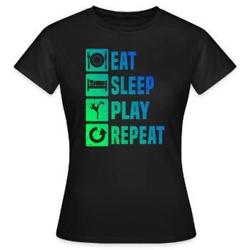 Fussballtennis Futnet Damen Futnet Spieler - Frauen T-Shirt - Schwarz - Vorne - AI Model Female 172 dark (172cm)