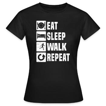 Walken Walking Nordic Walking Walker Damen - Frauen T-Shirt - Schwarz - Vorne - AI Model Female 172 dark (172cm)