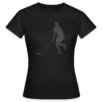 Floorball Herren Unihockey Damen Unihockeyspielen - Frauen T-Shirt - Schwarz - Vorne - AI Model Female 172 dark (172cm)