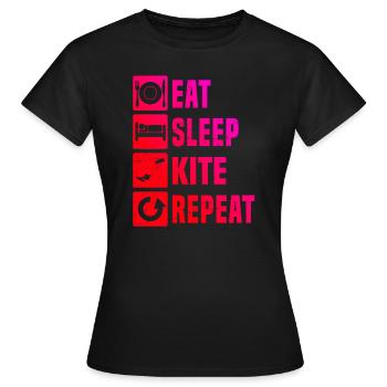 Kitesurf Kitesurf Kitesurf Kitesurfer Kite Kitesurfers - T-shirt Femme - noir - Devant - AI Model Female 172 dark (172cm)