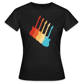Damen Herren akustische gitarre Gitarrenspieler - Frauen T-Shirt - Schwarz - Vorne - AI Model Female 172 dark (172cm)