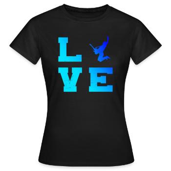 classical guitar guitar guitar player - Women's T-Shirt - black - Front - AI Model Female 172 dark (172cm)