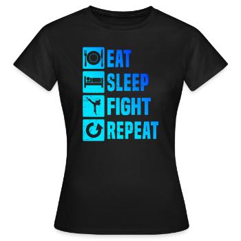 Kickboxen Kickboxer Damen Kickbox Boxen Herren - Frauen T-Shirt - Schwarz - Vorne - AI Model Female 172 dark (172cm)