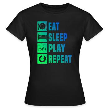 Damen Tennisspieler Tennis Tennis spielen Tennissp - Frauen T-Shirt - Schwarz - Vorne - AI Model Female 172 dark (172cm)