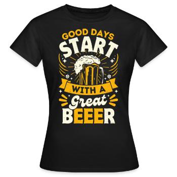 Gute Tage beginnen mit einem guten Bier - Frauen T-Shirt - Schwarz - Vorne - AI Model Female 172 dark (172cm)