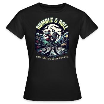 Horreur - Grondement et roulis - T-shirt Femme - noir - Devant - AI Model Female 172 dark (172cm)