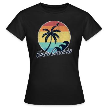 Gran Canaria - Frauen T-Shirt - Schwarz - Vorne - AI Model Female 172 dark (172cm)
