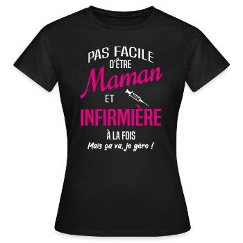 Mother's Day mom and nurse - Women's T-Shirt - black - Front - AI Model Female 172 dark (172cm)