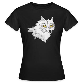 Weißer Wolf - Frauen T-Shirt - Schwarz - Vorne - AI Model Female 172 dark (172cm)