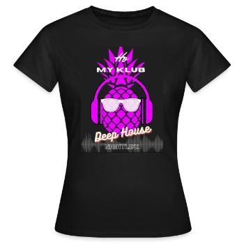French Kultur Klub Ho My Club Pink - T-shirt Femme - noir - Devant - AI Model Female 172 dark (172cm)