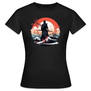 Samouraï avec Katana - T-shirt Femme - noir - Devant - AI Model Female 172 dark (172cm)