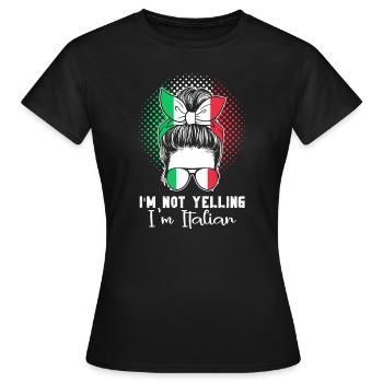 Italienerin Italien Lustiger Spruch Geschenkidee - Frauen T-Shirt - Schwarz - Vorne - AI Model Female 172 dark (172cm)