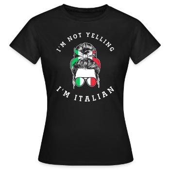 Italian Italy Funny Saying Gift Idea - Women's T-Shirt - black - Front - AI Model Female 172 dark (172cm)
