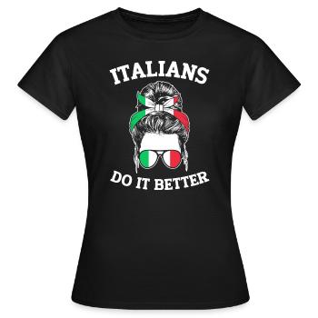 Italian Italian Gift Idea Humor - Women's T-Shirt - black - Front - AI Model Female 172 dark (172cm)