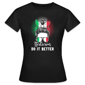 Italian Italian Gift Idea Humor - Women's T-Shirt - black - Front - AI Model Female 172 dark (172cm)