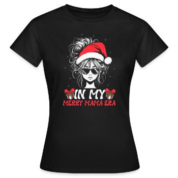 Dans ma joyeuse époque maman Noël Mères Parents - T-shirt Femme - noir - Devant - AI Model Female 172 dark (172cm)
