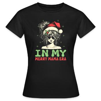 Dans ma joyeuse époque maman Noël Mères Parents - T-shirt Femme - noir - Devant - AI Model Female 172 dark (172cm)