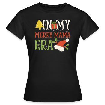 Dans ma joyeuse époque maman Noël Mères Parents - T-shirt Femme - noir - Devant - AI Model Female 172 dark (172cm)