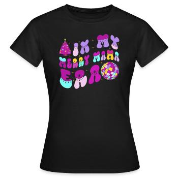 Dans ma joyeuse époque maman Noël Mères Parents - T-shirt Femme - noir - Devant - AI Model Female 172 dark (172cm)