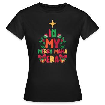 Dans ma joyeuse époque maman Noël Mères Parents - T-shirt Femme - noir - Devant - AI Model Female 172 dark (172cm)