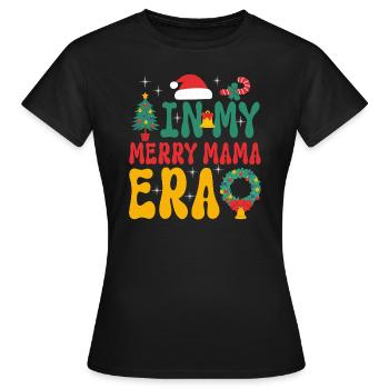 Dans ma joyeuse époque maman Noël Mères Parents - T-shirt Femme - noir - Devant - AI Model Female 172 dark (172cm)