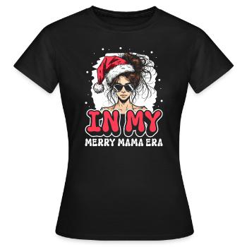 Dans ma joyeuse époque maman Noël Mères Parents - T-shirt Femme - noir - Devant - AI Model Female 172 dark (172cm)