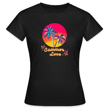 Summer, sun, beach, vacation, gift - Women's T-Shirt - black - Front - AI Model Female 172 dark (172cm)