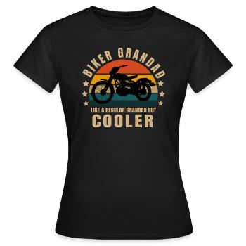 biker grandad - Women's T-Shirt - black - Front - AI Model Female 172 dark (172cm)