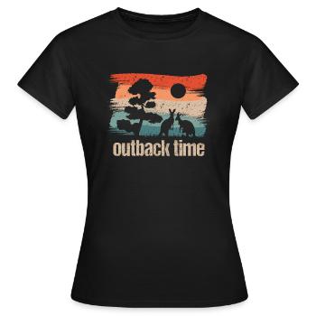 outback time retro style - Frauen T-Shirt - Schwarz - Vorne - AI Model Female 172 dark (172cm)