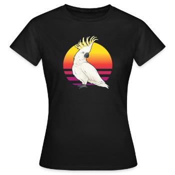 Kakadu im Sonnenaufgang - Frauen T-Shirt - Schwarz - Vorne - AI Model Female 172 dark (172cm)