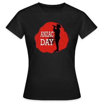 Journée de l’ANZAC - T-shirt Femme - noir - Devant - AI Model Female 172 dark (172cm)