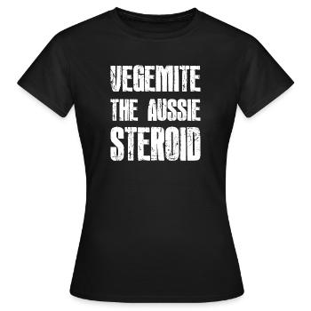 VEGEMITE LE STÉROÏDE AUSTRALIEN - T-shirt Femme - noir - Devant - AI Model Female 172 dark (172cm)