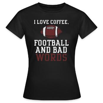 J’adore le café, le football et le mauvais... - T-shirt Femme - noir - Devant - AI Model Female 172 dark (172cm)