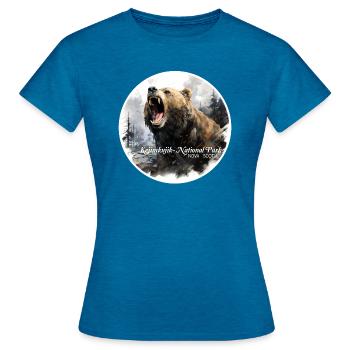 Kejimkujik National Park - Women's T-Shirt - antique blue sapphire heather - Front - AI Model Female 172 dark (172cm)