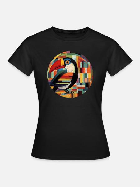 Tucan retro style - Frauen T-Shirt - Schwarz
