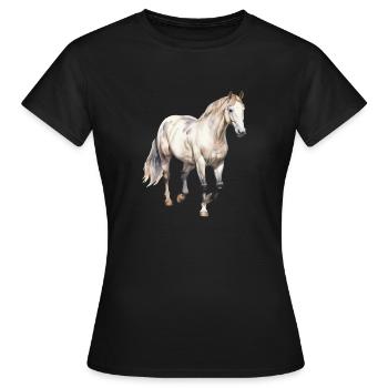 Elegantes Pferdeportrait für Stärke. Für Frauen - Frauen T-Shirt - Schwarz - Vorne - AI Model Female 172 dark (172cm)