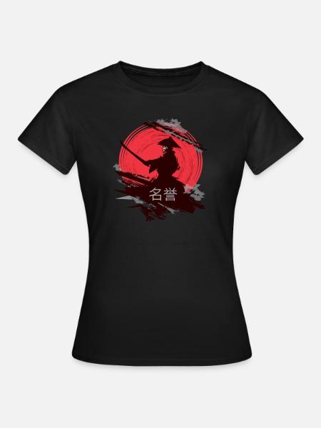 Ehre, japanischer Samurai - Frauen T-Shirt - Schwarz
