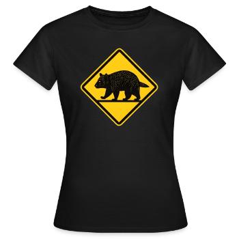 Panneau de signalisation Wombat Australie - T-shirt Femme - noir - Devant - AI Model Female 172 dark (172cm)