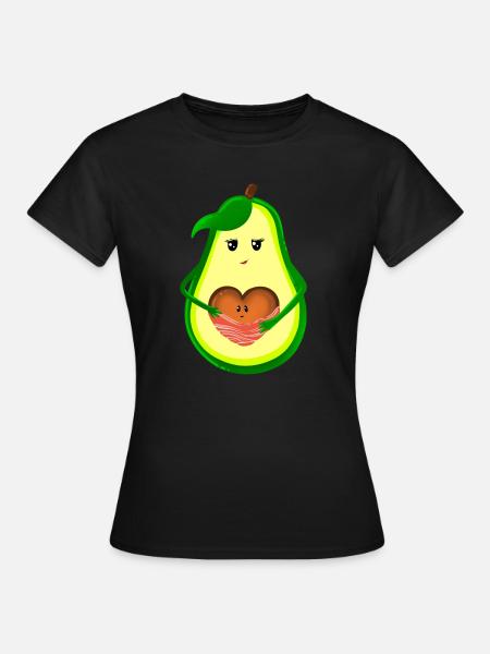 Avocado Mutter mit Kind - Frauen T-Shirt - Schwarz