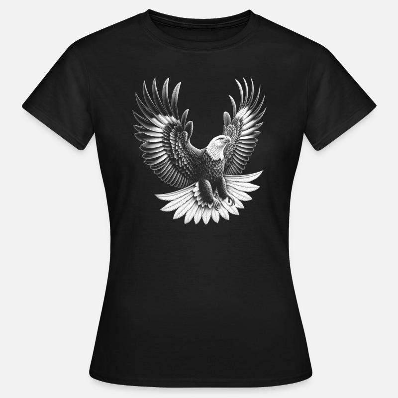 Proud bald eagle in flight - Women's T-Shirt - black