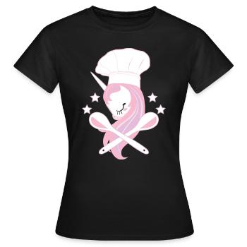 Cuisson cadeau boulanger de licorne - T-shirt Femme - noir - Devant - AI Model Female 172 dark (172cm)