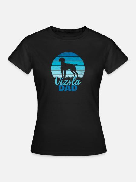 Vizsla Dad Hund Vintage Retro Hundepapa Geschenk - Dame-T-shirt - sort