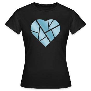 A Simple Heart "Blue" - Women's T-Shirt - black - Front - AI Model Female 172 dark (172cm)